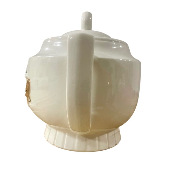 Vintage 1940’s Porceleir Vitreous Tea Pot Raised Hearth Fire Place Scene Cottage - Picture 5 of 10